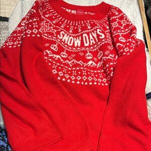 WONDERLAND Festive Red Snow Days Sweater
